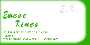 emese kincs business card